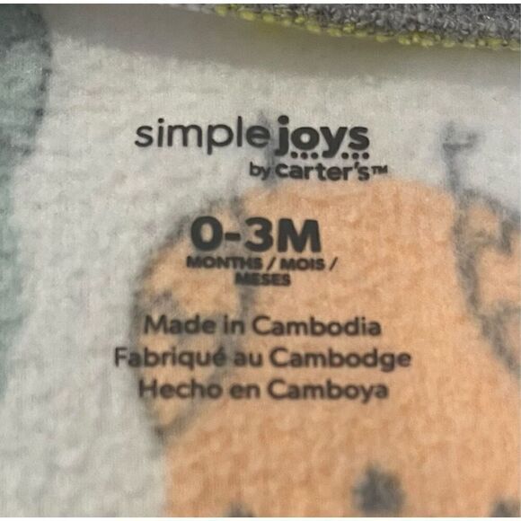 Bundle of 3 Footed Sleepers  Calvin Klein, Carter’s And Simple Joys  Size 0-3 m - Picture 8 of 9